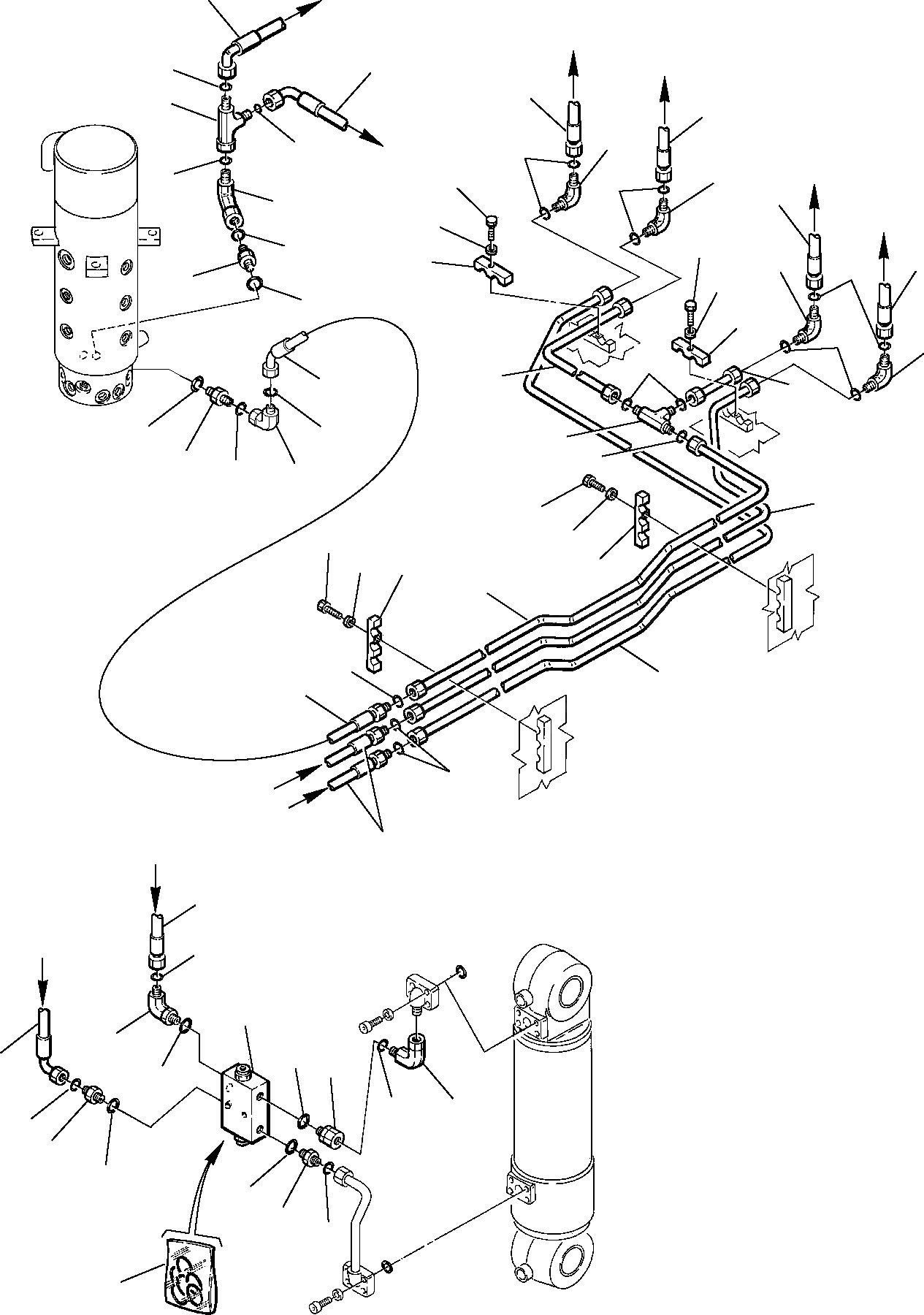 Схема запчастей Komatsu PW75R-2 - ГИДРОЛИНИЯ ЗАДН. ОТВАЛ УПРАВЛ-Е РАБОЧИМ ОБОРУДОВАНИЕМ