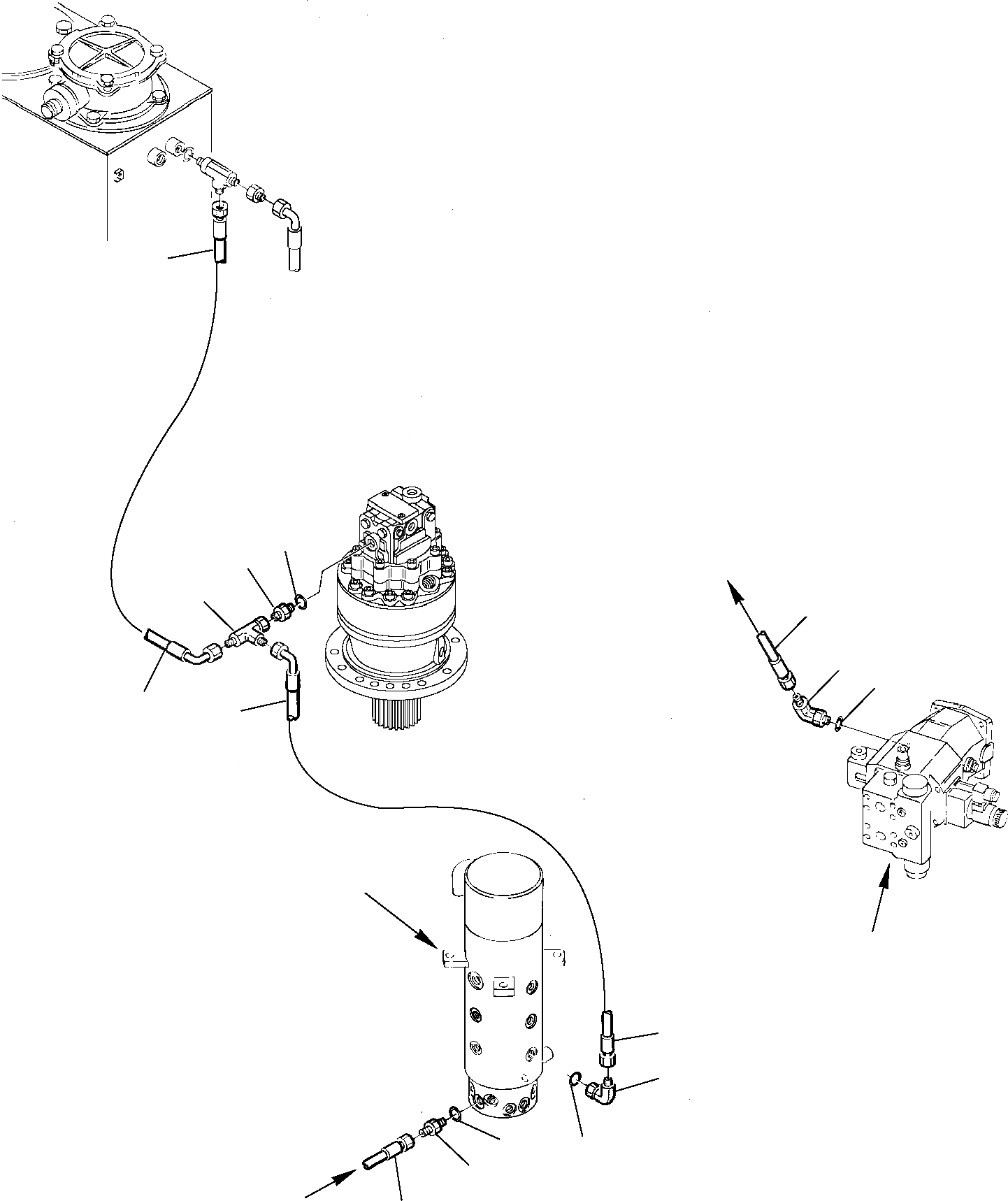 Схема запчастей Komatsu PW75R-2 - ГИДРОЛИНИЯ (ВОЗВРАТН. ЛИНИЯ) ХОДОВАЯ