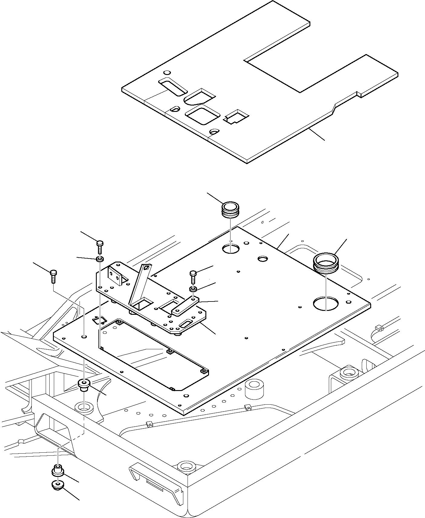 Схема запчастей Komatsu PW75R-2 - ПОЛ КАБИНЫ (/) ЧАСТИ КОРПУСА И КАБИНА