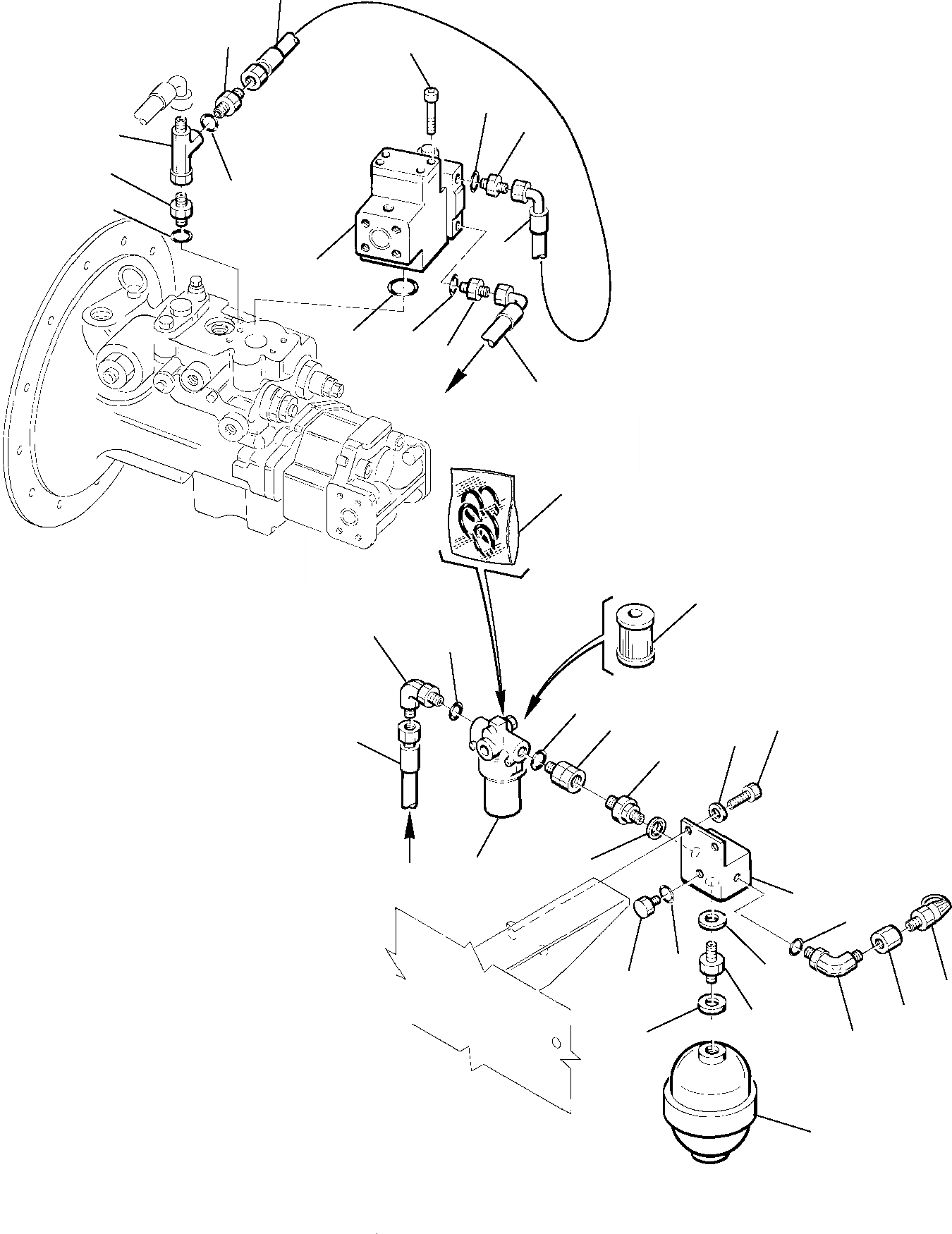 Схема запчастей Komatsu PW75R-2 - ГИДРОЛИНИЯ (PPC ТРУБЫ) (/) УПРАВЛ-Е РАБОЧИМ ОБОРУДОВАНИЕМ