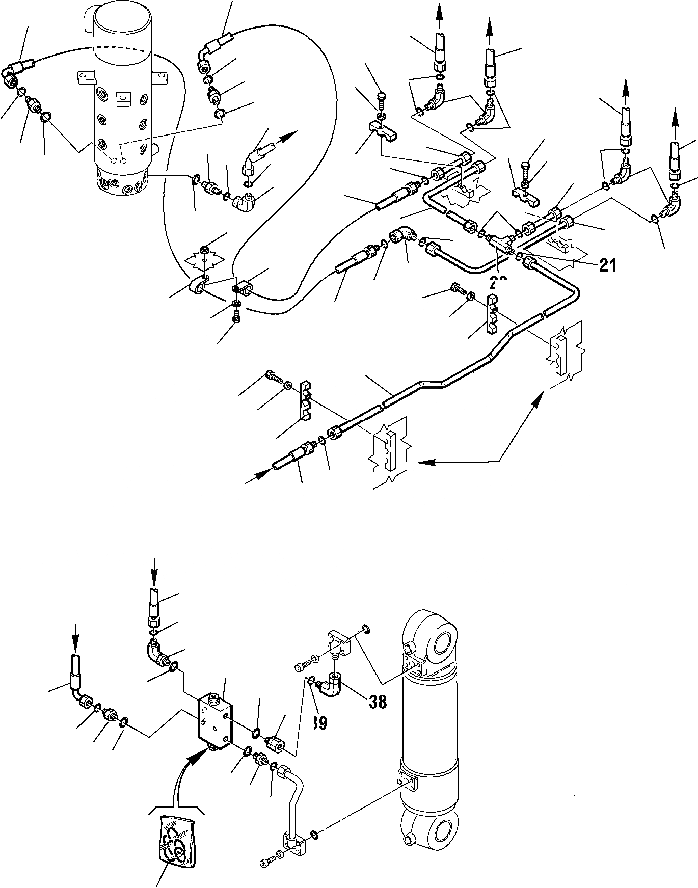 Схема запчастей Komatsu PW75R-2 - ГИДРОЛИНИЯ (ЗАДН. ОПОРА) УПРАВЛ-Е РАБОЧИМ ОБОРУДОВАНИЕМ