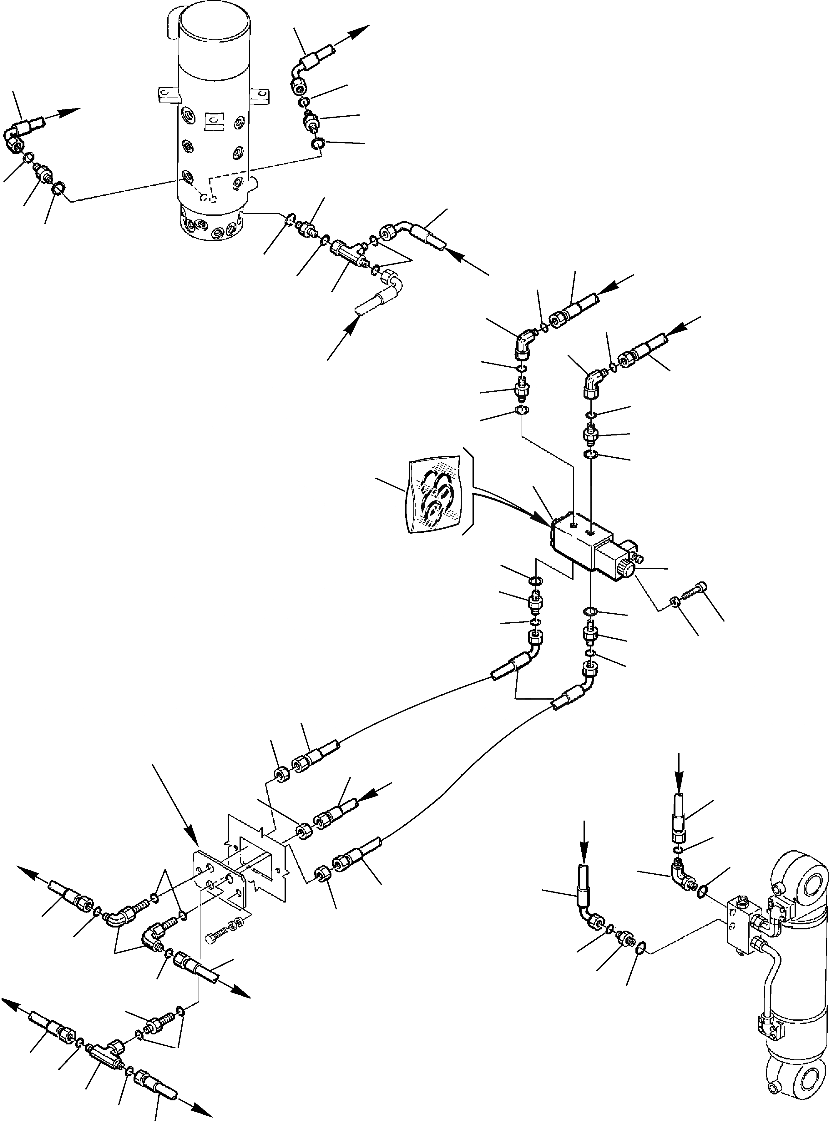Схема запчастей Komatsu PW75R-2 - ГИДРОЛИНИЯ (ПЕРЕДН. И ЗАДН. ОПОРА) (/) УПРАВЛ-Е РАБОЧИМ ОБОРУДОВАНИЕМ