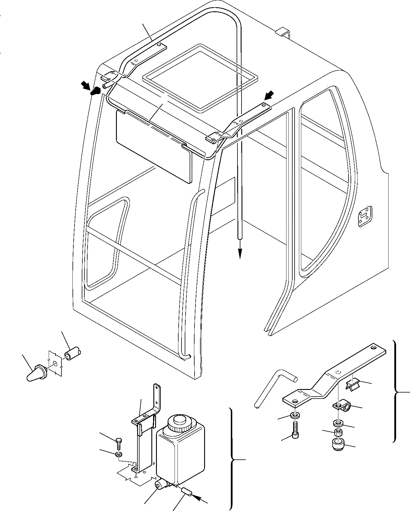 Схема запчастей Komatsu PW75R-2 - КАБИНА (ОБОРУД-Е) ЧАСТИ КОРПУСА И КАБИНА