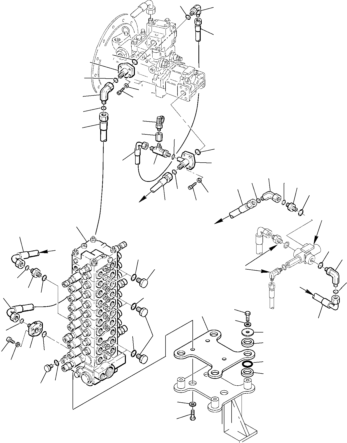Схема запчастей Komatsu PW75R-2 - ГИДРОЛИНИЯ (ЛИНИЯ ПОДАЧИ) УПРАВЛ-Е РАБОЧИМ ОБОРУДОВАНИЕМ