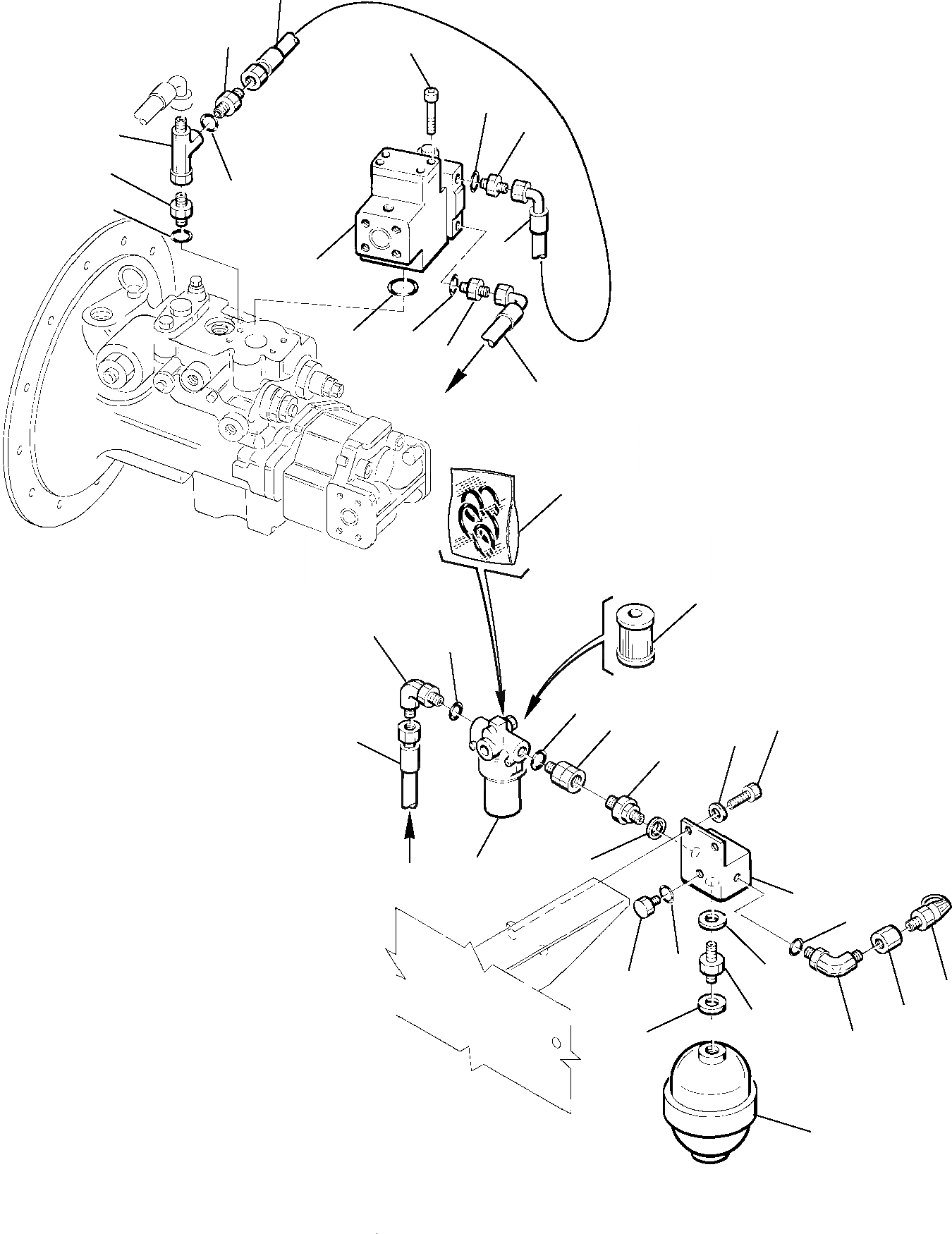 Схема запчастей Komatsu PW75R-2 - ГИДРОЛИНИЯ (PPC ТРУБЫ) (/) УПРАВЛ-Е РАБОЧИМ ОБОРУДОВАНИЕМ