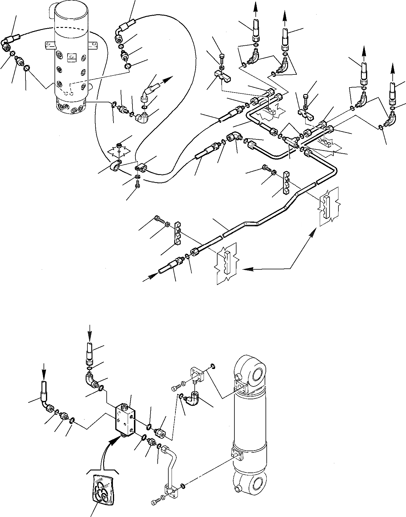 Схема запчастей Komatsu PW75R-2 - ГИДРОЛИНИЯ (ЗАДН. ОПОРА) УПРАВЛ-Е РАБОЧИМ ОБОРУДОВАНИЕМ