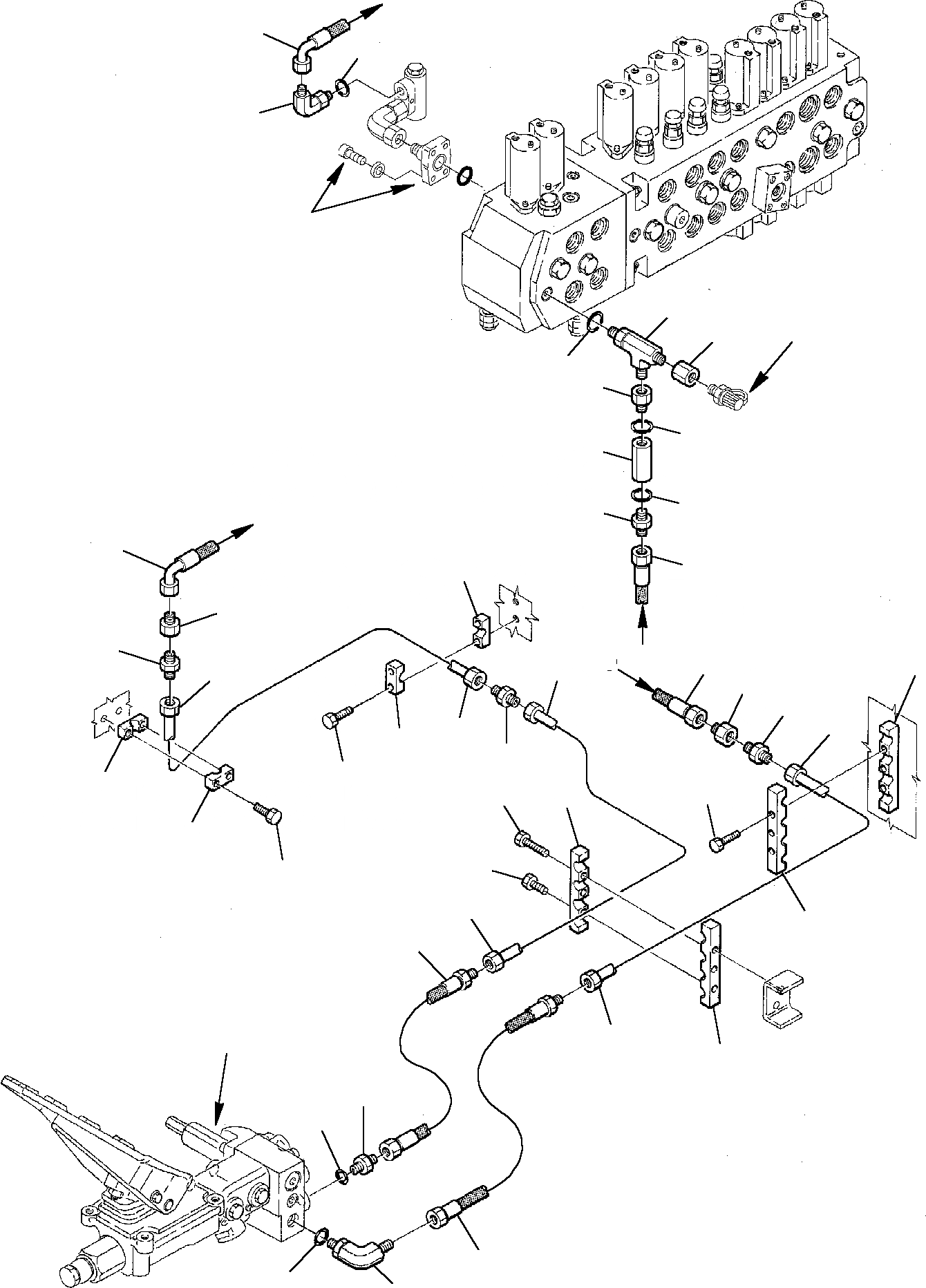 Схема запчастей Komatsu PW95-1 - ГИДРОЛИНИЯ (ВСАСЫВ. И ЛИНИЯ ПОДАЧИ) (/) УПРАВЛ-Е РАБОЧИМ ОБОРУДОВАНИЕМ