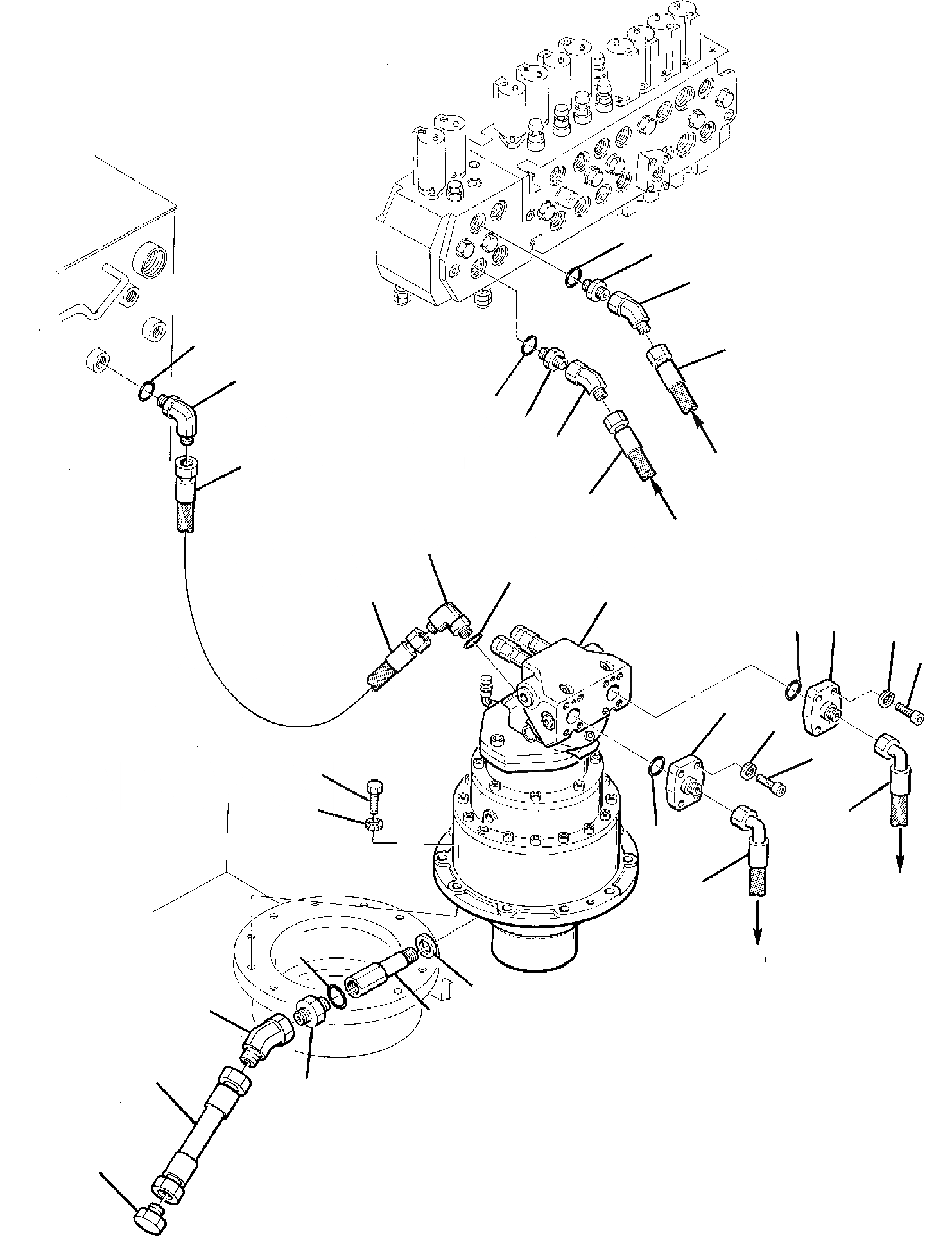 Схема запчастей Komatsu PW95-1 - ГИДРОЛИНИЯ (МОТОР ПОВОРОТА ЛИНИЯ) УПРАВЛ-Е РАБОЧИМ ОБОРУДОВАНИЕМ