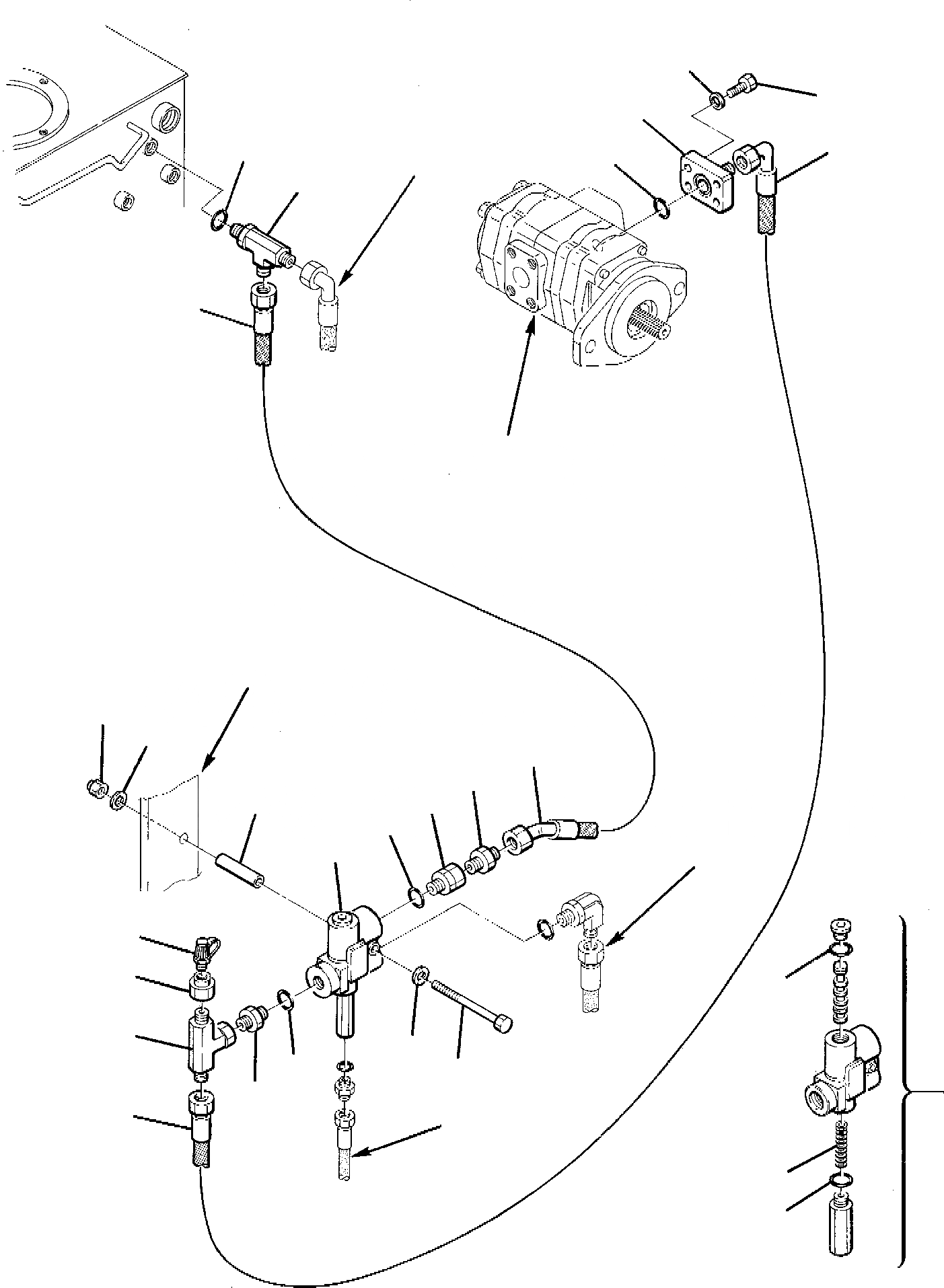Схема запчастей Komatsu PW95-1 - ГИДРОЛИНИЯ (РУЛЕВ. УПРАВЛЕНИЕ ЛИНИЯ) (ВЕРХН.) (/) УПРАВЛ-Е РАБОЧИМ ОБОРУДОВАНИЕМ