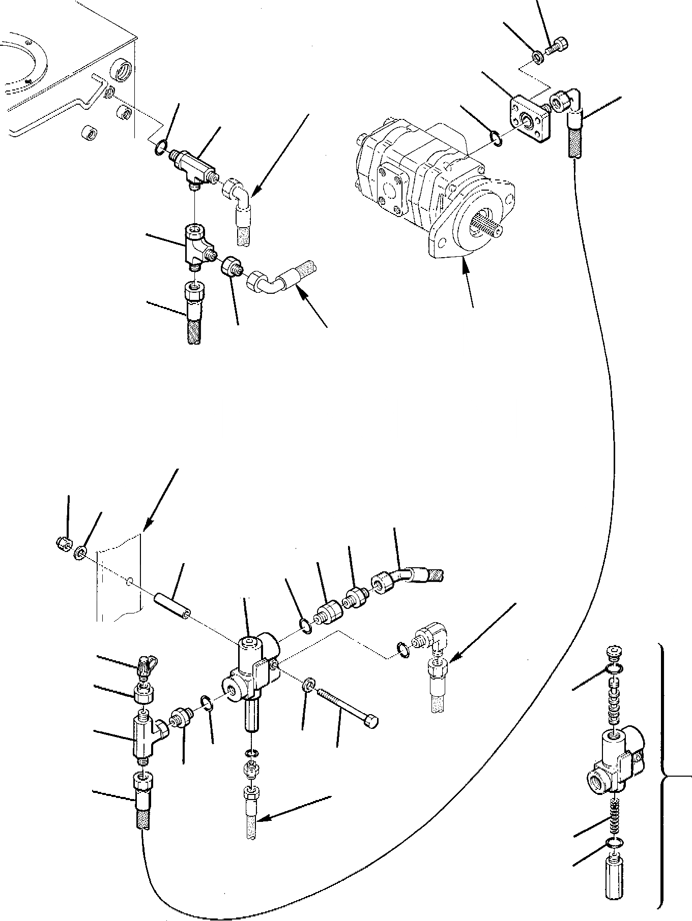 Схема запчастей Komatsu PW95-1 - ГИДРОЛИНИЯ (РУЛЕВ. УПРАВЛЕНИЕ ЛИНИЯ) (ВЕРХН.) (/) УПРАВЛ-Е РАБОЧИМ ОБОРУДОВАНИЕМ