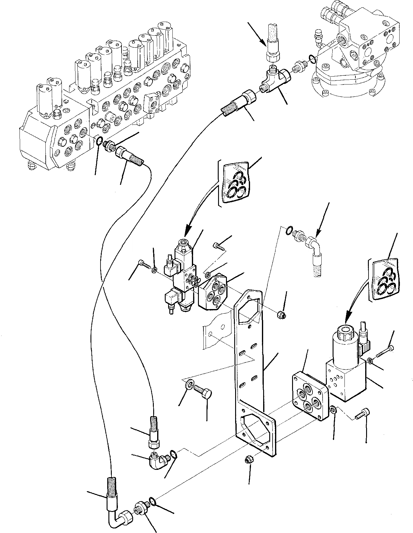 Схема запчастей Komatsu PW95-1 - ГИДРОЛИНИЯ (ДЛЯ ДОПОЛН. ОБОРУД-Е) (/) РАБОЧЕЕ ОБОРУДОВАНИЕ