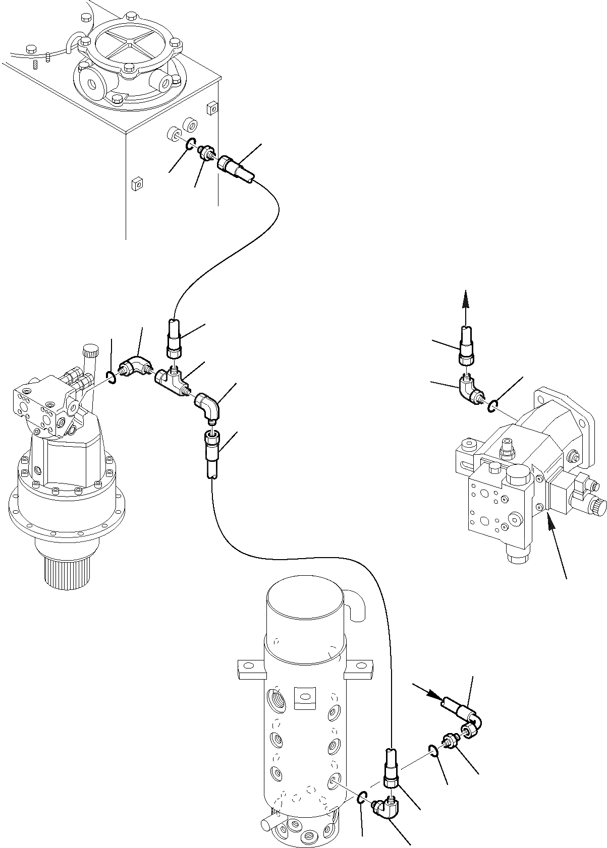 Схема запчастей Komatsu PW95R-2 - ГИДРОЛИНИЯ (ВОЗВРАТН. ЛИНИЯ) ХОДОВАЯ