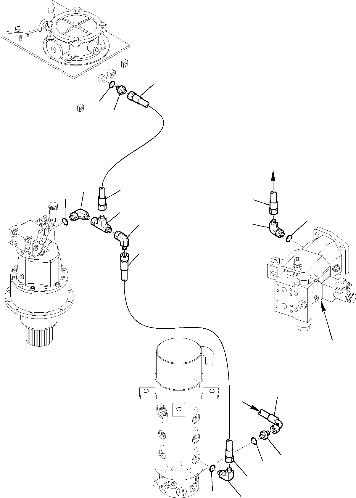 Схема запчастей Komatsu PW95R-2 - ГИДРОЛИНИЯ (ВОЗВРАТН. ЛИНИЯ) ХОДОВАЯ