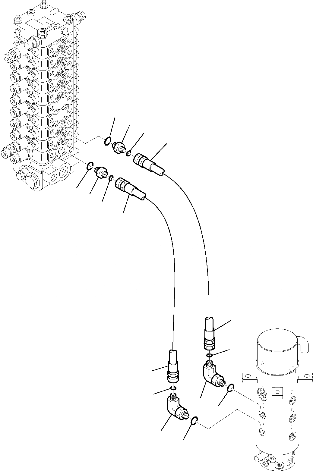 Схема запчастей Komatsu PW95R-2 - ГИДРОЛИНИЯ ОТВАЛ УПРАВЛ-Е РАБОЧИМ ОБОРУДОВАНИЕМ