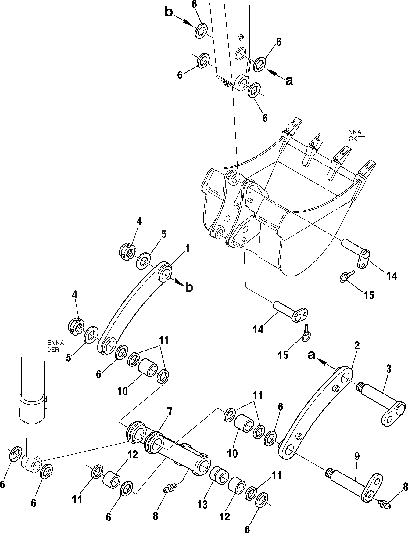 Схема запчастей Komatsu PW95R-2 - СОЕДИНЕНИЕ КОВША РАБОЧЕЕ ОБОРУДОВАНИЕ