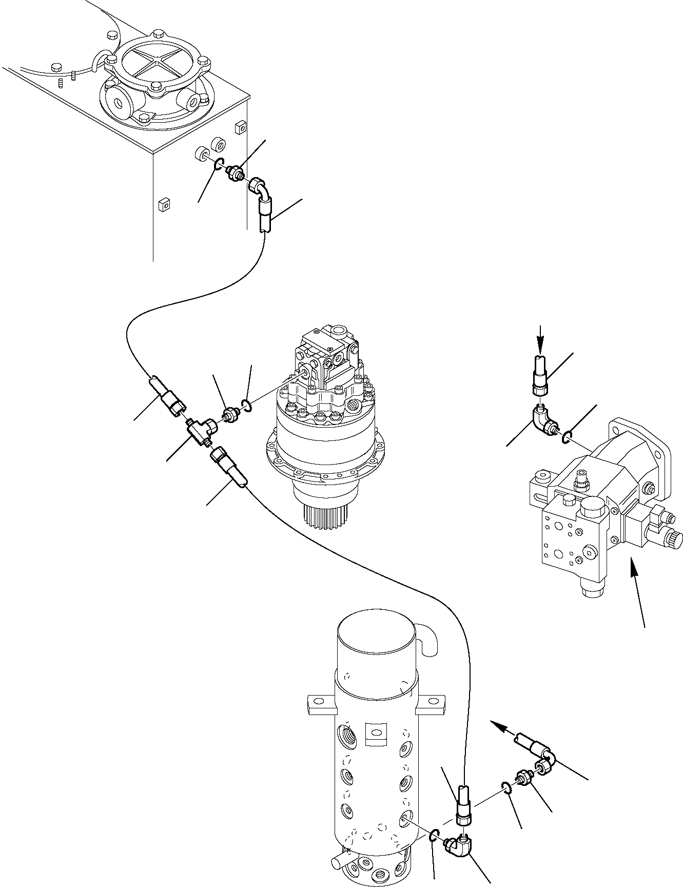 Схема запчастей Komatsu PW95R-2 - ГИДРОЛИНИЯ (ВОЗВРАТН. ЛИНИЯ) ХОДОВАЯ