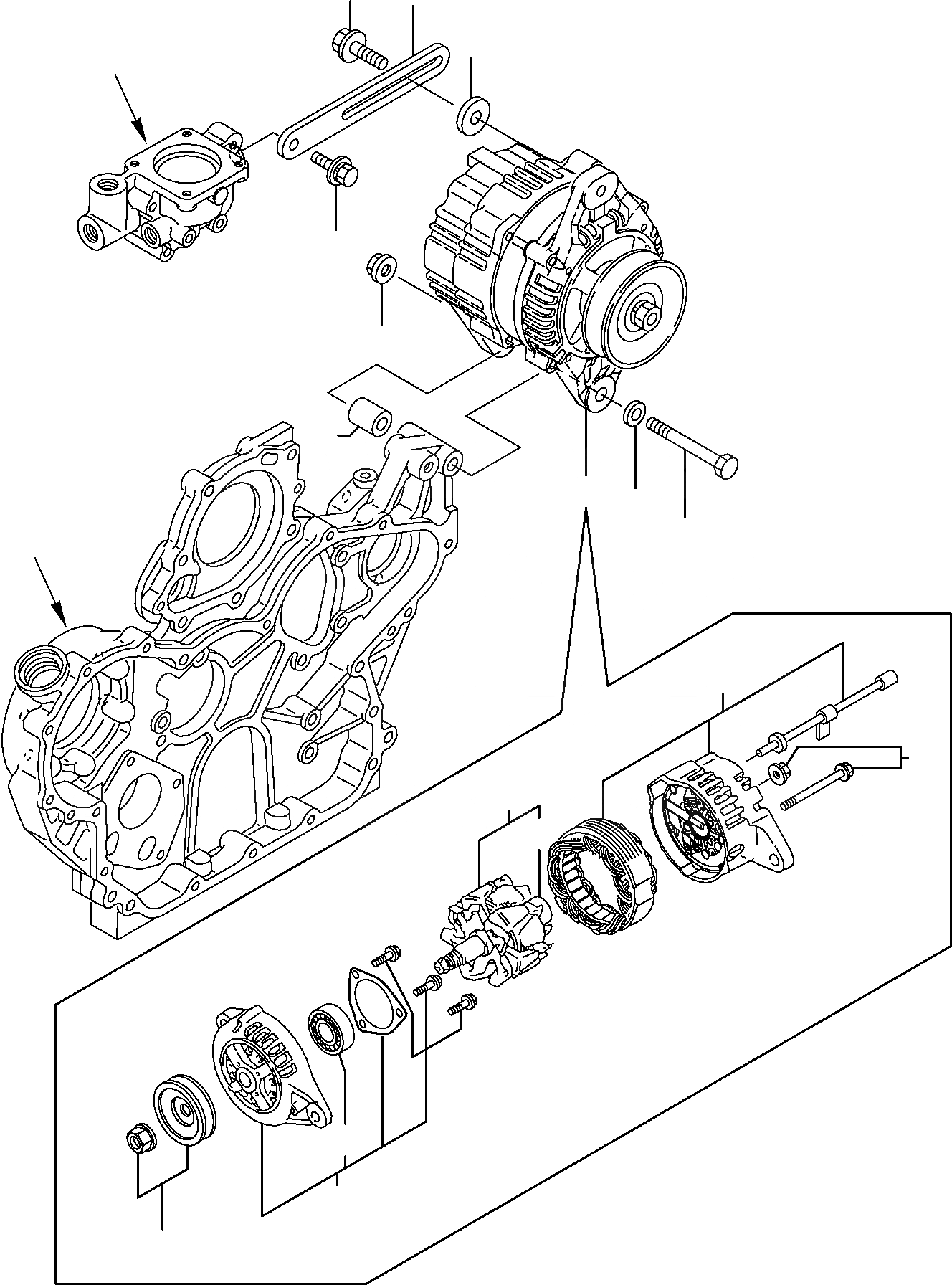 Схема запчастей Komatsu PW95R-2 - ГЕНЕРАТОР ДВИГАТЕЛЬ