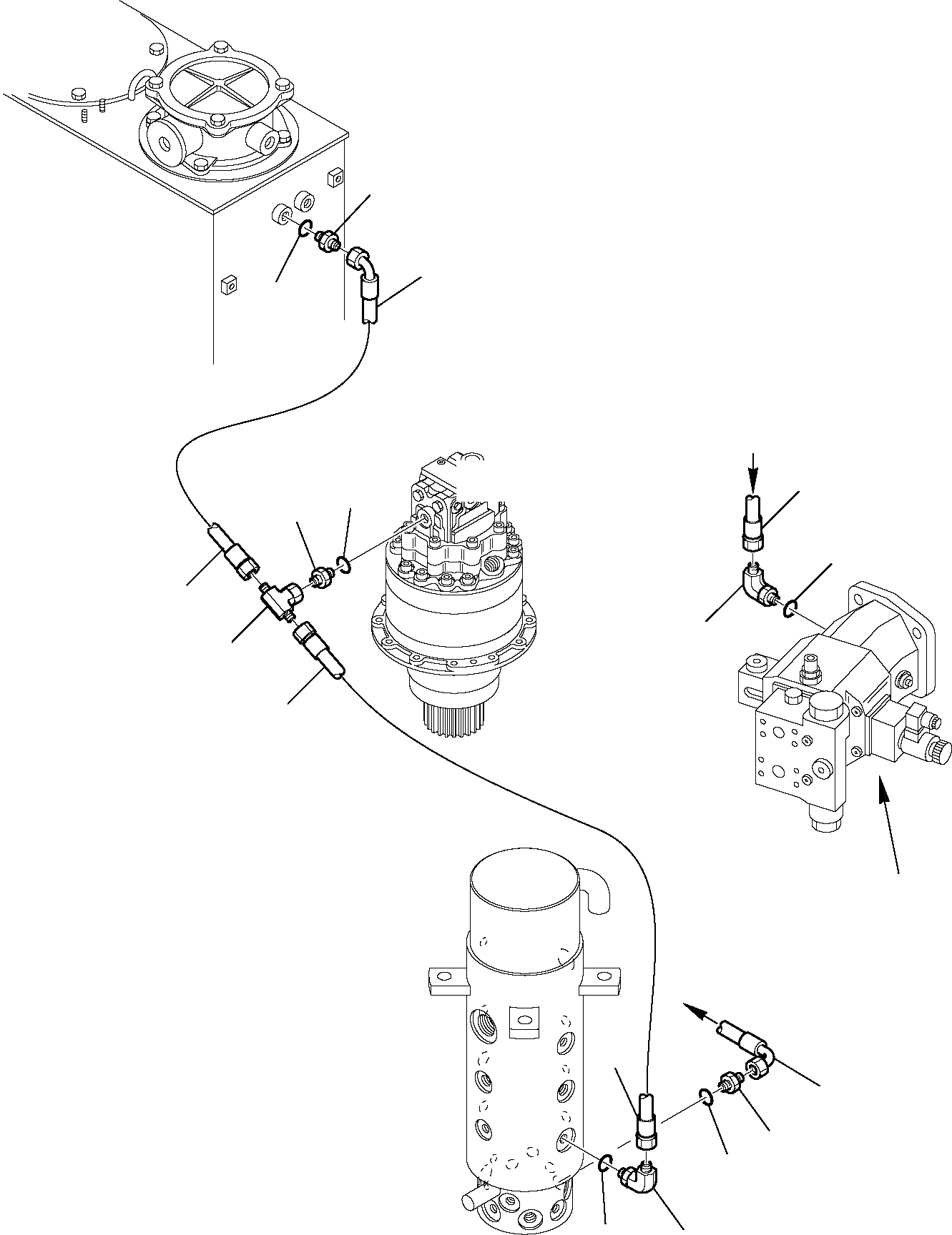 Схема запчастей Komatsu PW95R-2 - ГИДРОЛИНИЯ (ВОЗВРАТН. ЛИНИЯ) ХОДОВАЯ