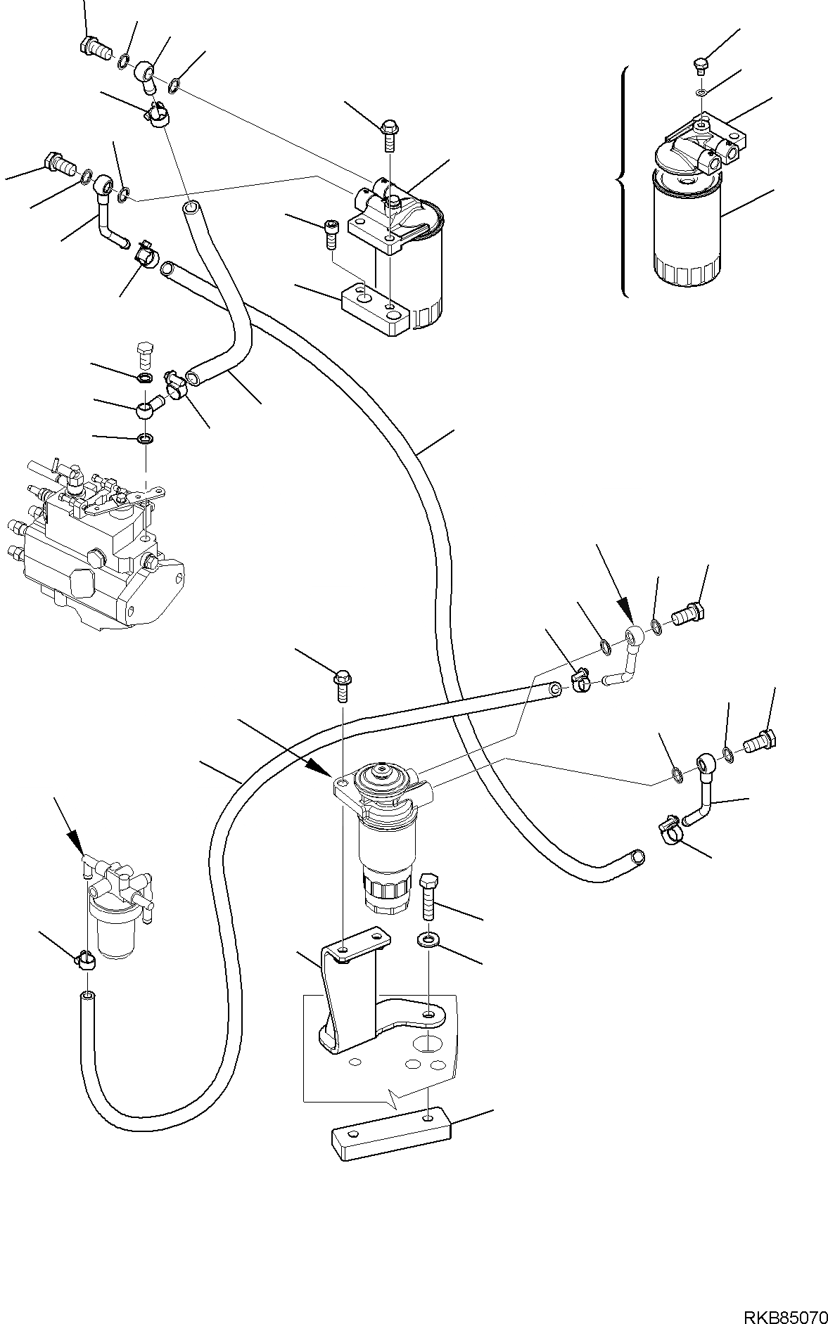 Схема запчастей Komatsu PW98MR-6 - ТОПЛИВН. ТРУБЫ (/) КОМПОНЕНТЫ ДВИГАТЕЛЯ