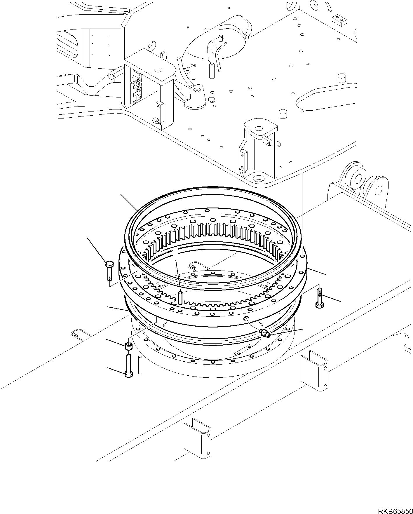 Схема запчастей Komatsu PW98MR-6 - ПОВОРОТН. КРУГ ПОВОРОТН. КРУГ И МЕХАНИЗМ ПОВОРОТА