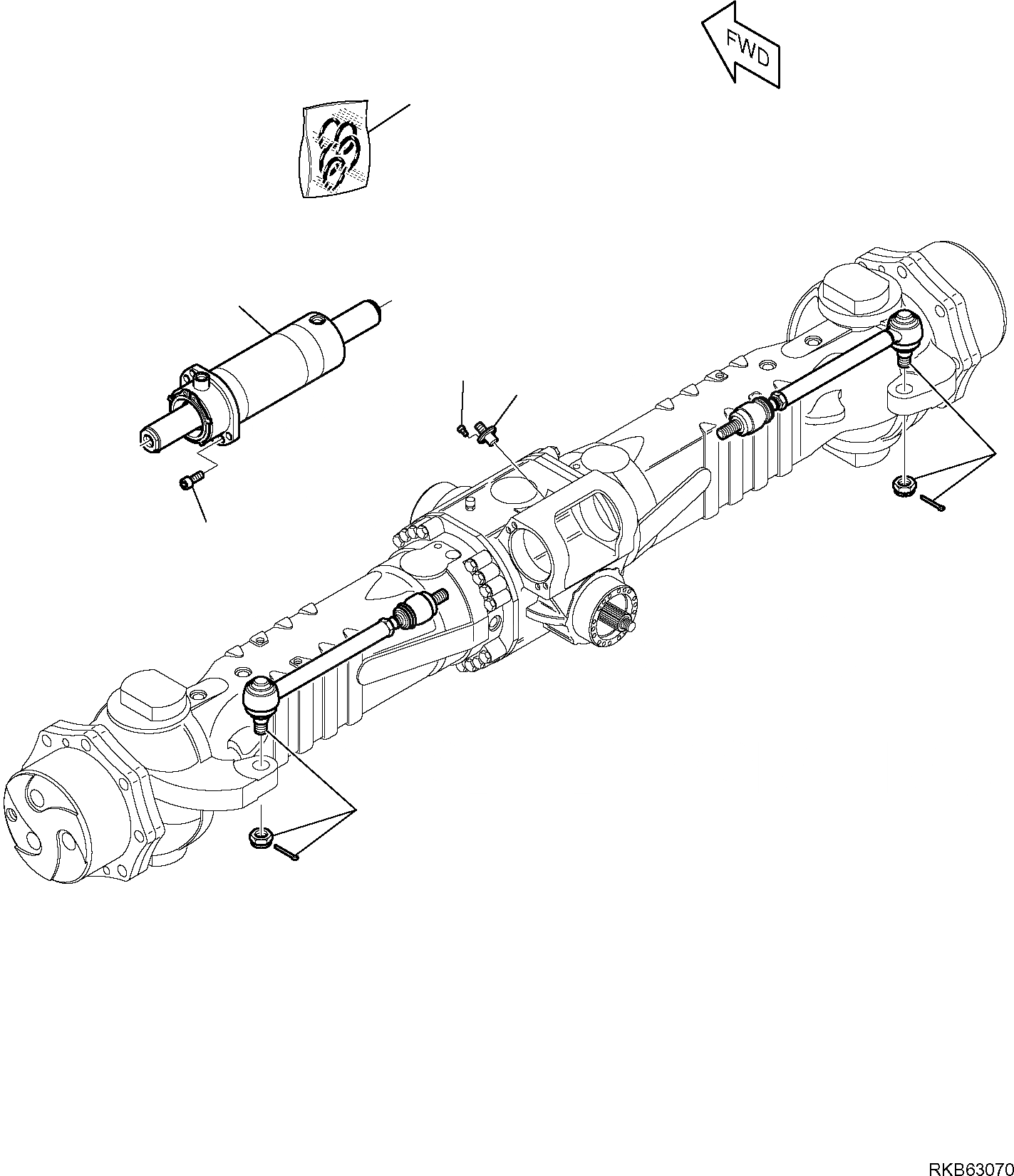 Схема запчастей Komatsu PW98MR-6 - ПЕРЕДНИЙ МОСТ (/7) НИЖН.CARRIAGE