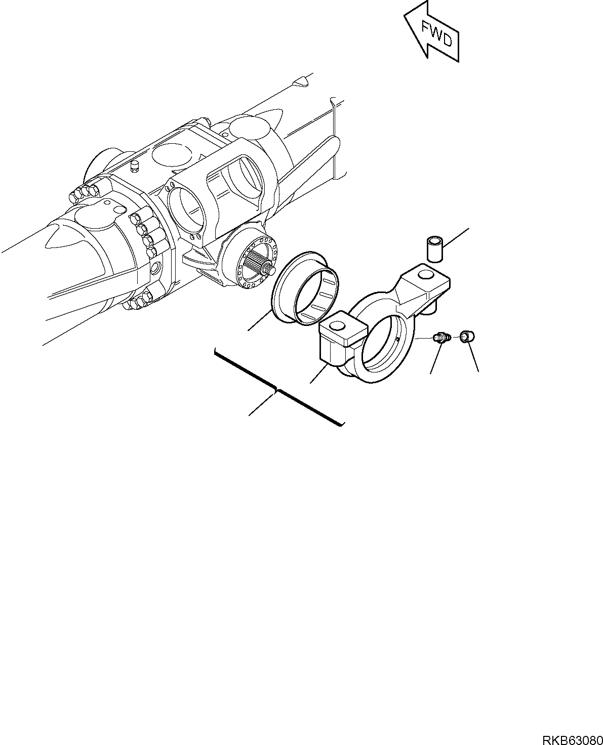 Схема запчастей Komatsu PW98MR-6 - ПЕРЕДНИЙ МОСТ (7/7) НИЖН.CARRIAGE