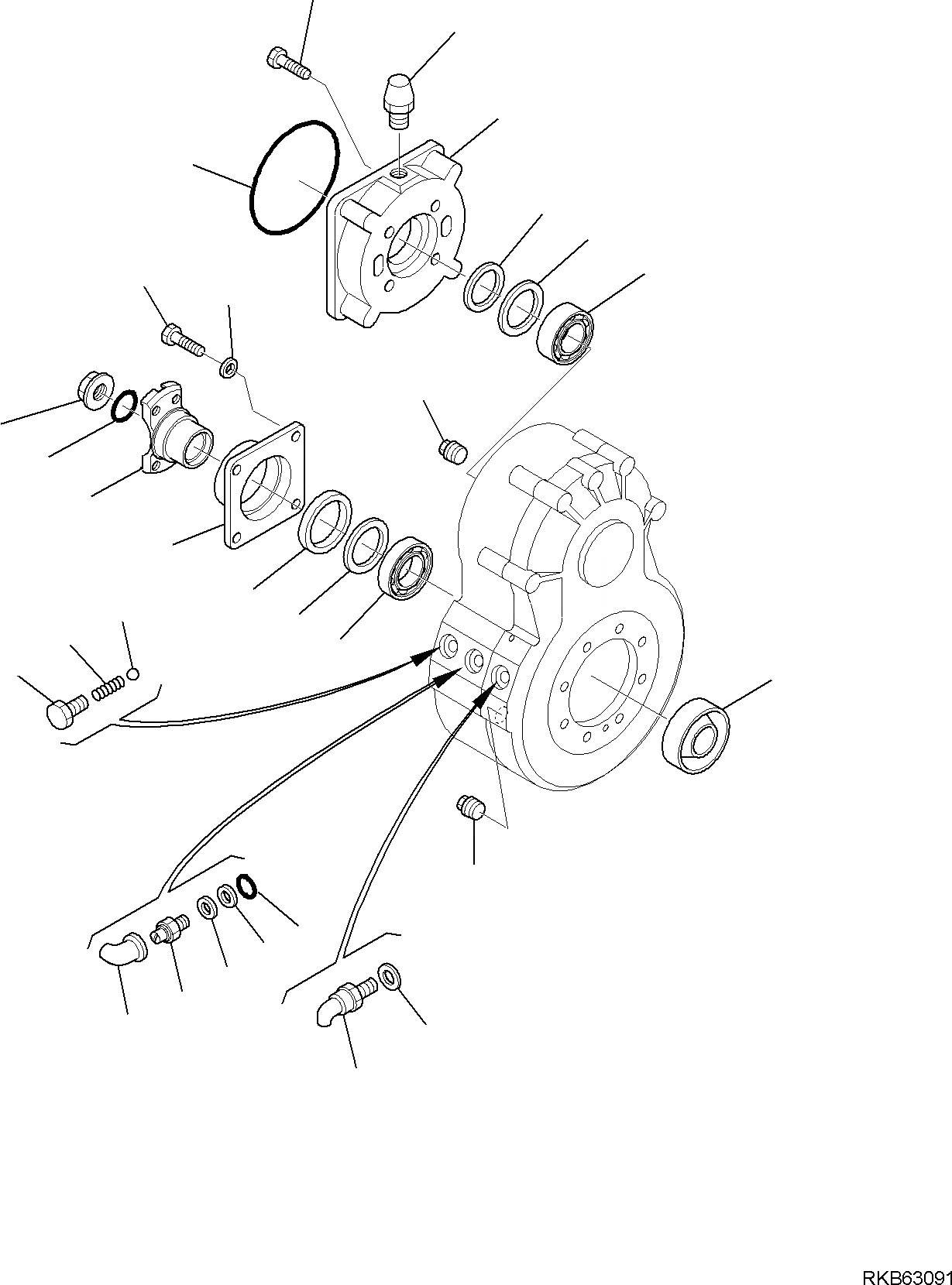 Схема запчастей Komatsu PW98MR-6 - ЗАДН. МОСТ (/8) НИЖН.CARRIAGE