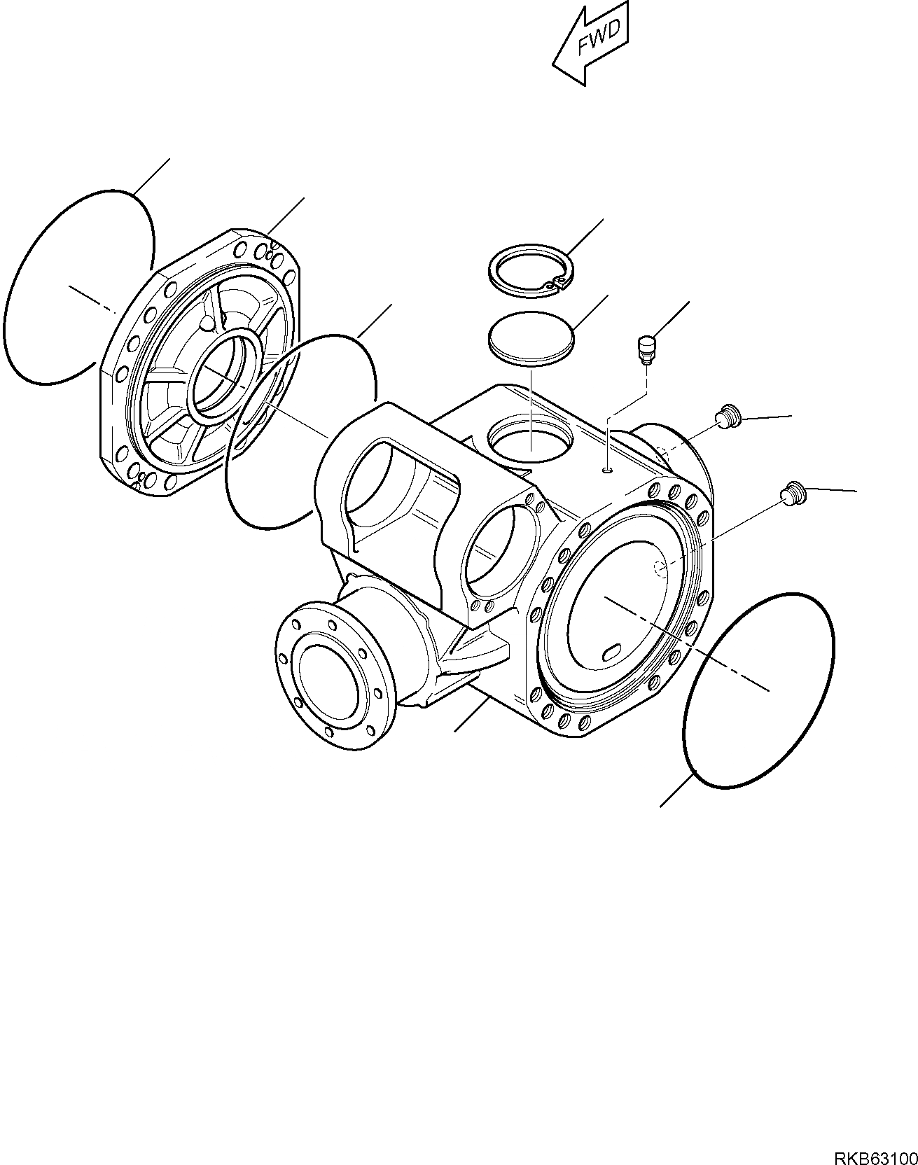 Схема запчастей Komatsu PW98MR-6 - ЗАДН. МОСТ (/8) НИЖН.CARRIAGE