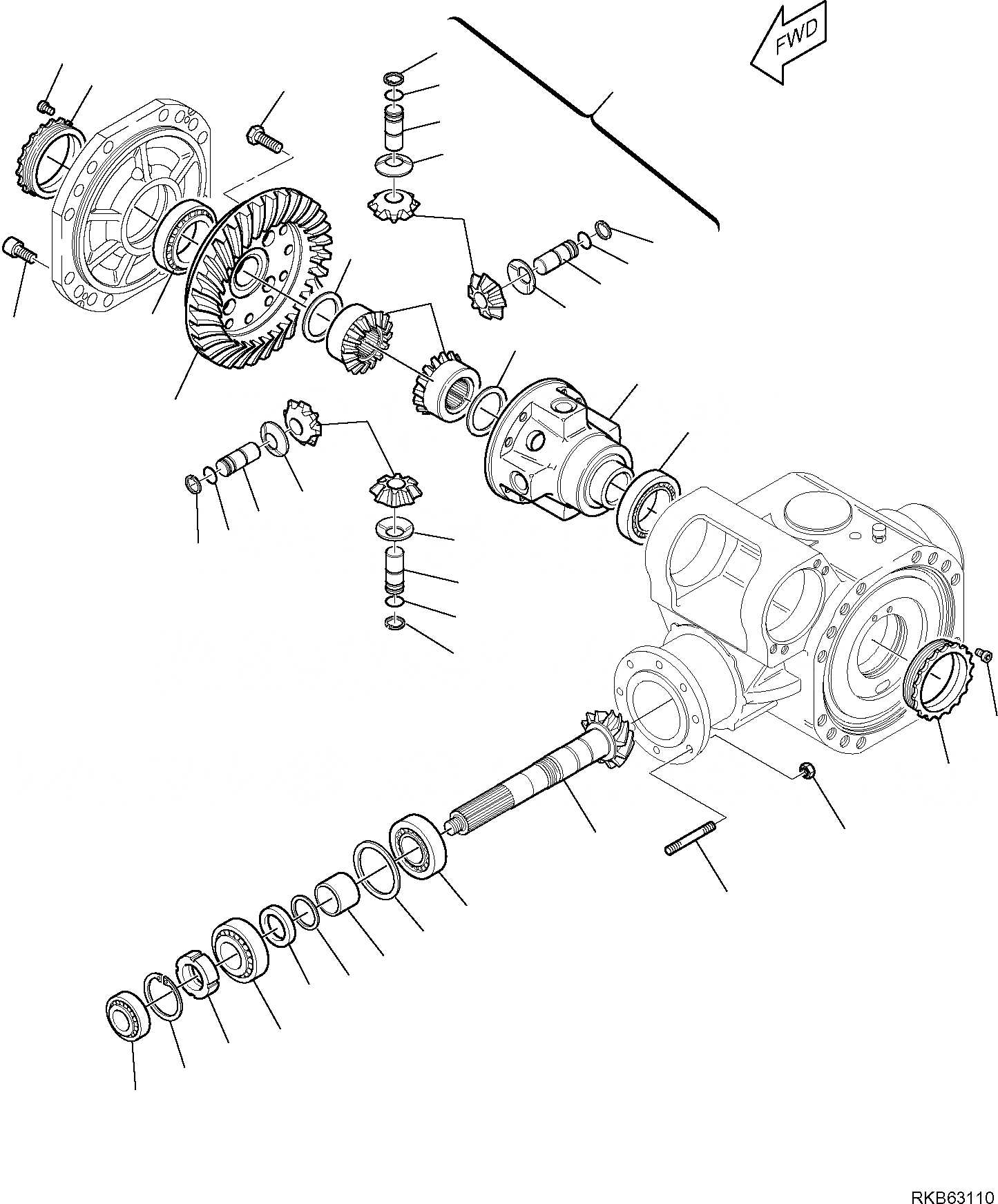 Схема запчастей Komatsu PW98MR-6 - ЗАДН. МОСТ (/8) НИЖН.CARRIAGE
