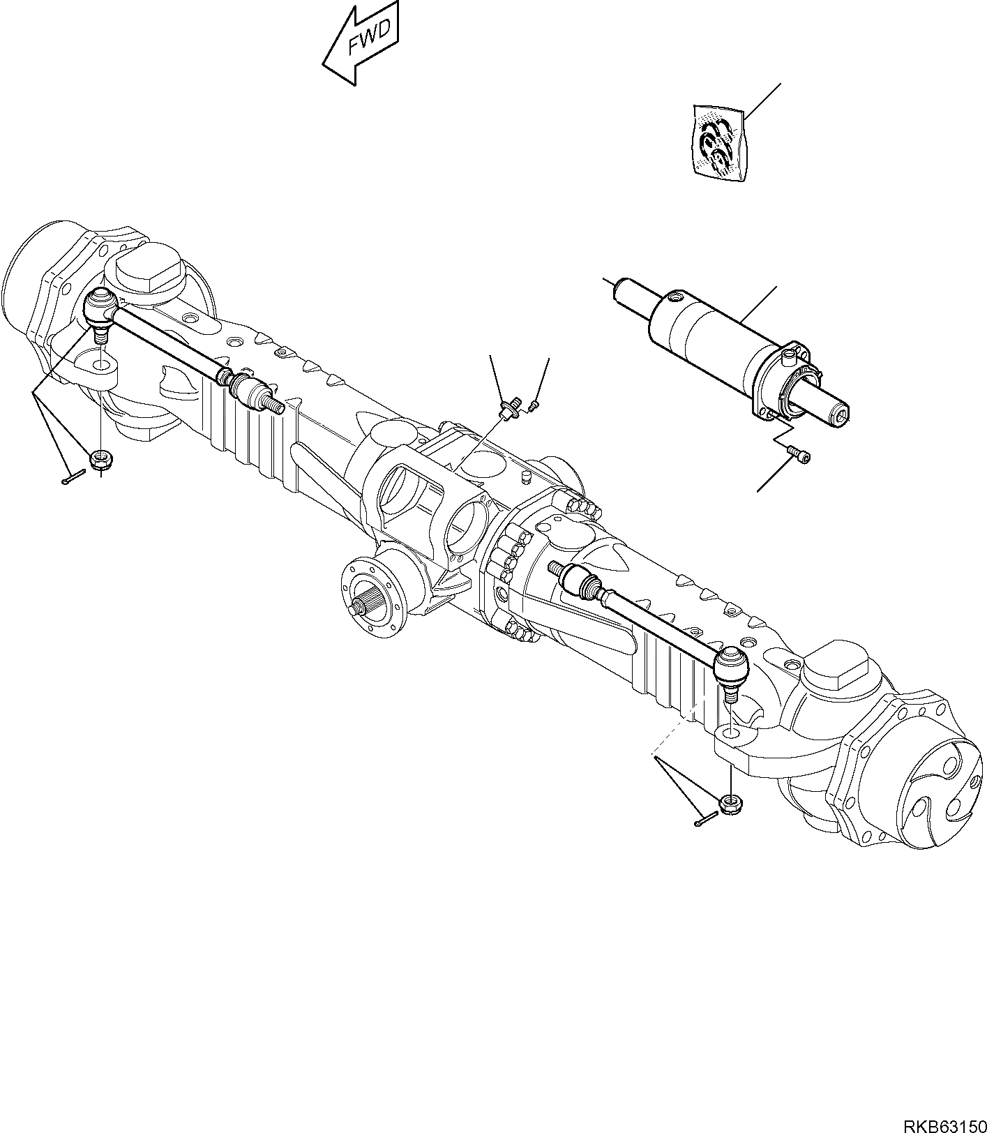 Схема запчастей Komatsu PW98MR-6 - ЗАДН. МОСТ (8/8) НИЖН.CARRIAGE