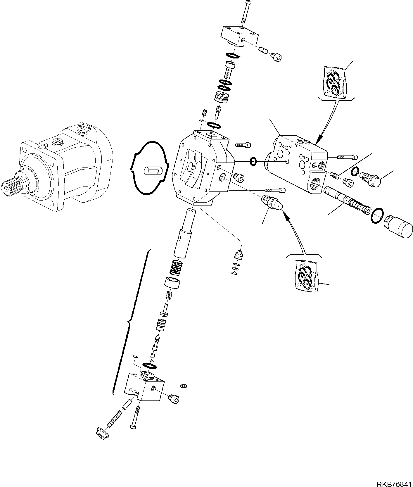 Схема запчастей Komatsu PW98MR-6 - МОТОР ХОДА (/) РАБОЧЕЕ ОБОРУДОВАНИЕ ГИДРАВЛИКА