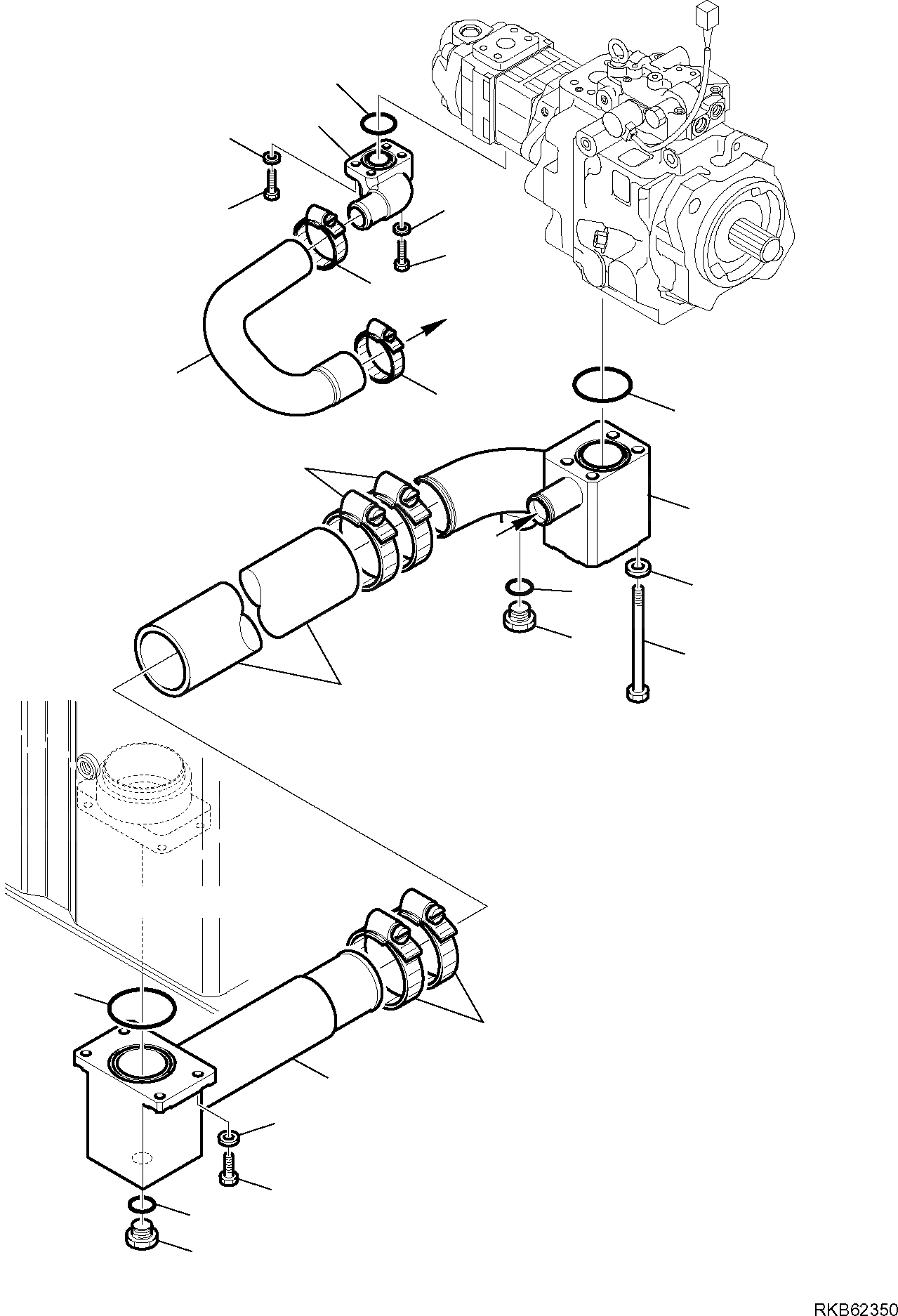 Схема запчастей Komatsu PW98MR-6 - ГИДРОЛИНИЯ (ВСАСЫВ. ЛИНИЯ) РАБОЧЕЕ ОБОРУДОВАНИЕ ГИДРАВЛИКА