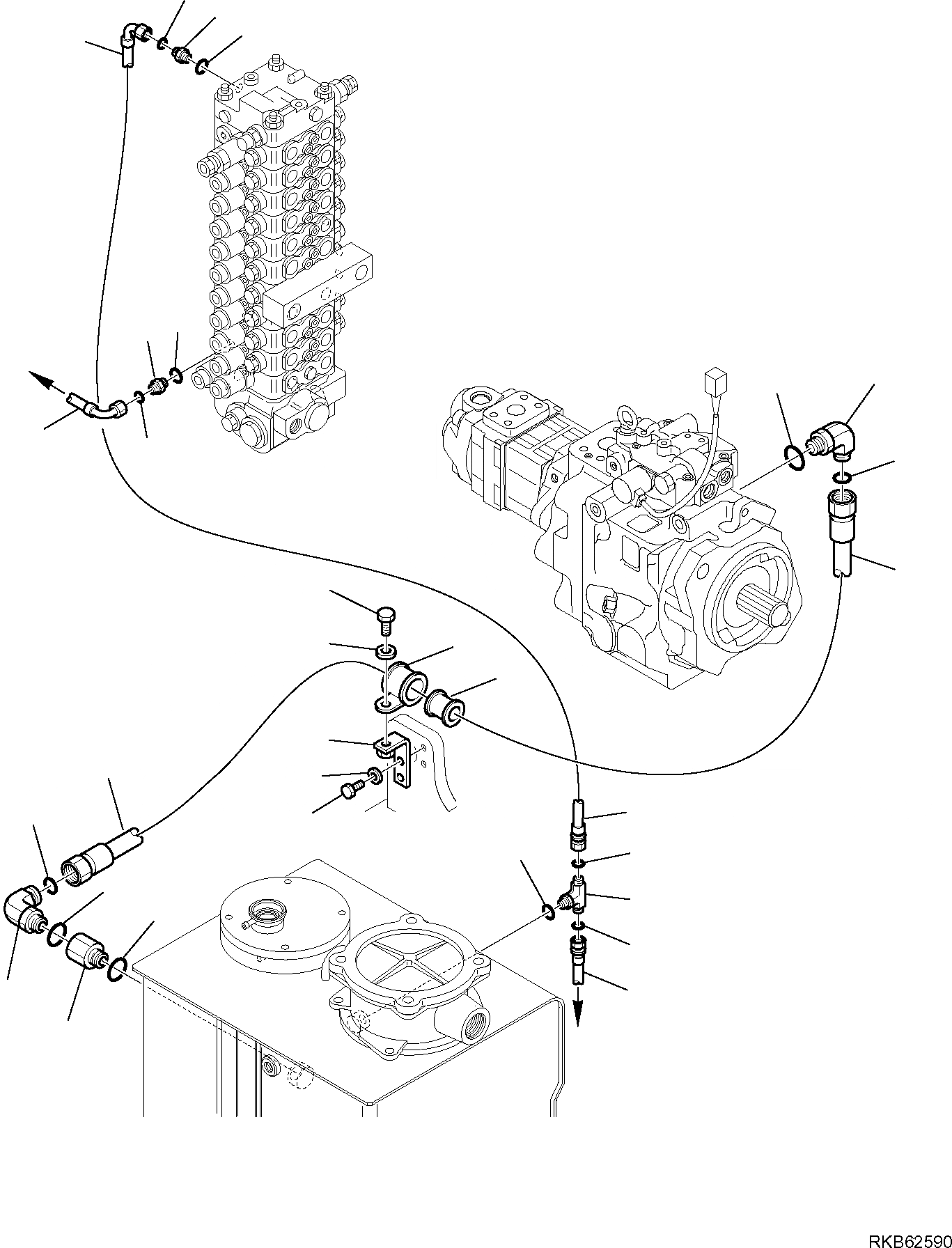 Схема запчастей Komatsu PW98MR-6 - ГИДРОЛИНИЯ (ВОЗВРАТН. ЛИНИЯ) (/) РАБОЧЕЕ ОБОРУДОВАНИЕ ГИДРАВЛИКА