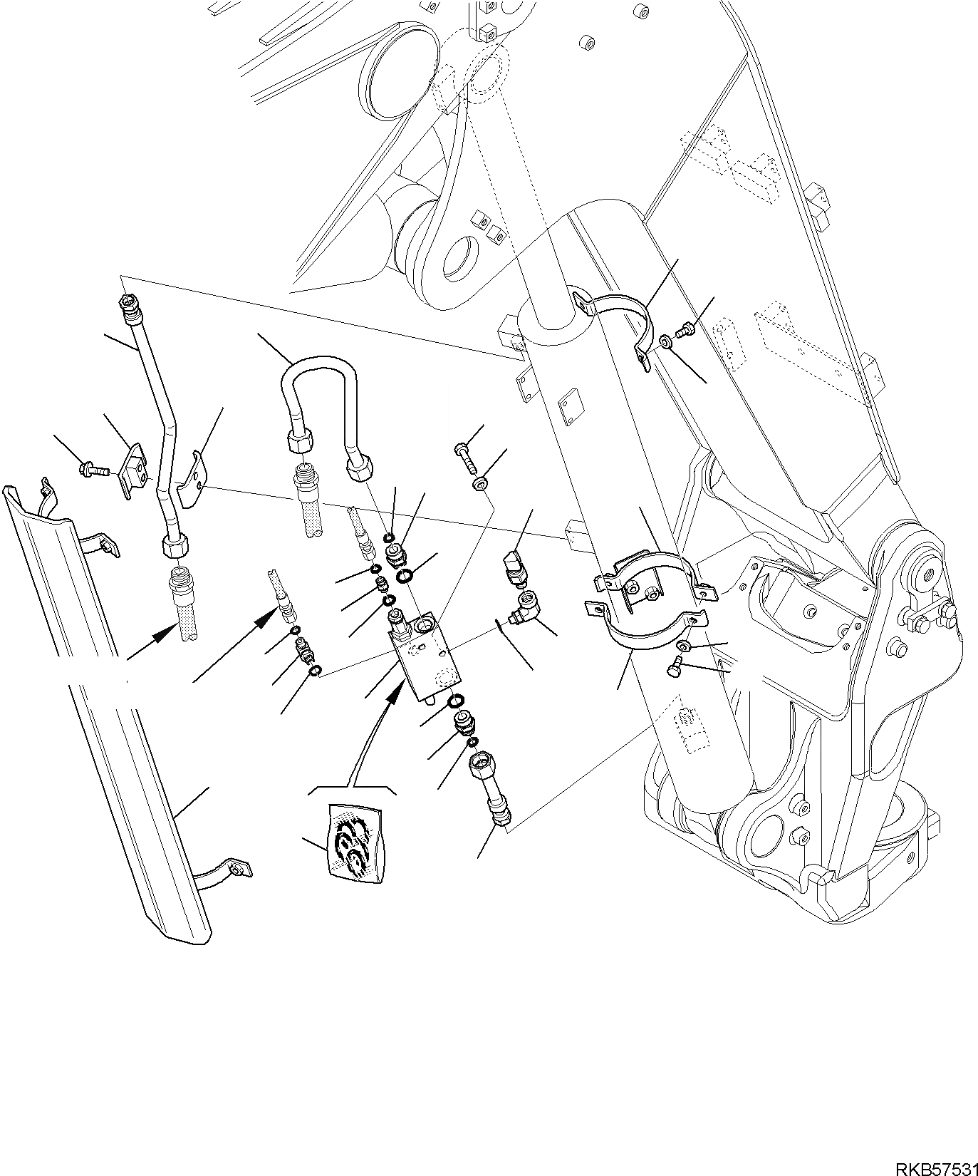 Схема запчастей Komatsu PW98MR-6 - ГИДРОЛИНИЯ (ЦИЛИНДР СТРЕЛЫ) (2-СЕКЦИОНН. СТРЕЛА) (/) РАБОЧЕЕ ОБОРУДОВАНИЕ ГИДРАВЛИКА