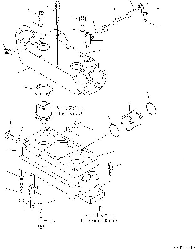 Схема запчастей Komatsu QSK19 - ТЕРМОСТАТ ДВИГАТЕЛЬ