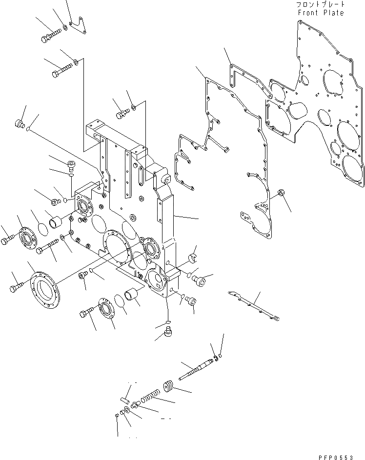 Схема запчастей Komatsu QSK19 - ПЕРЕДН. COVER ДВИГАТЕЛЬ