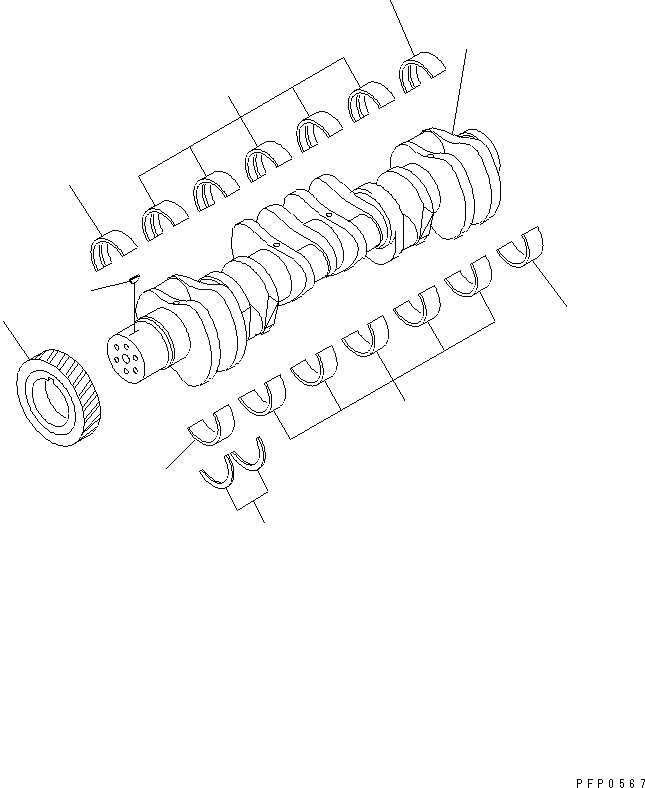 Схема запчастей Komatsu QSK19 - КОЛЕНВАЛ ДВИГАТЕЛЬ