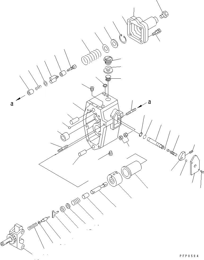 Схема запчастей Komatsu QSK19 - ТОПЛИВН. НАСОС (/) (КОЖУХ) (ВНУТР. ЧАСТИ) ДВИГАТЕЛЬ