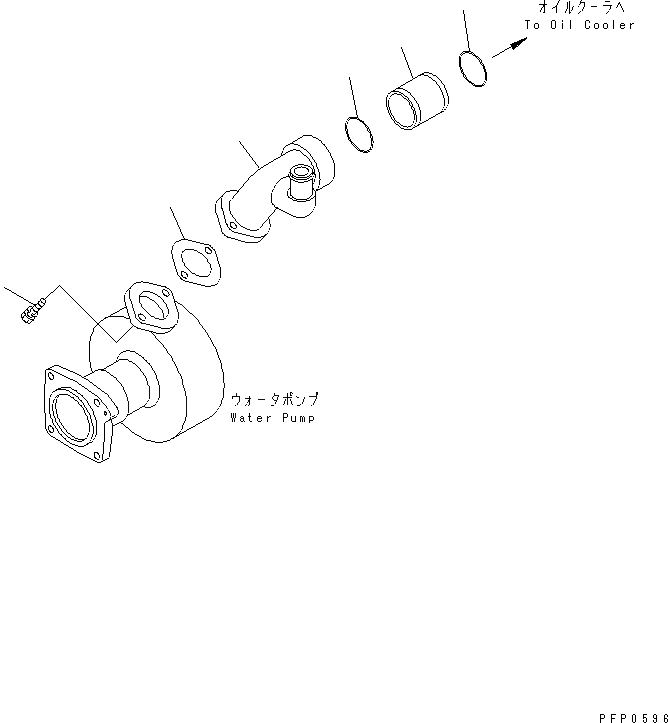 Схема запчастей Komatsu QSK19 - ВОДЯНАЯ ПОМПА ТРУБЫ ДВИГАТЕЛЬ