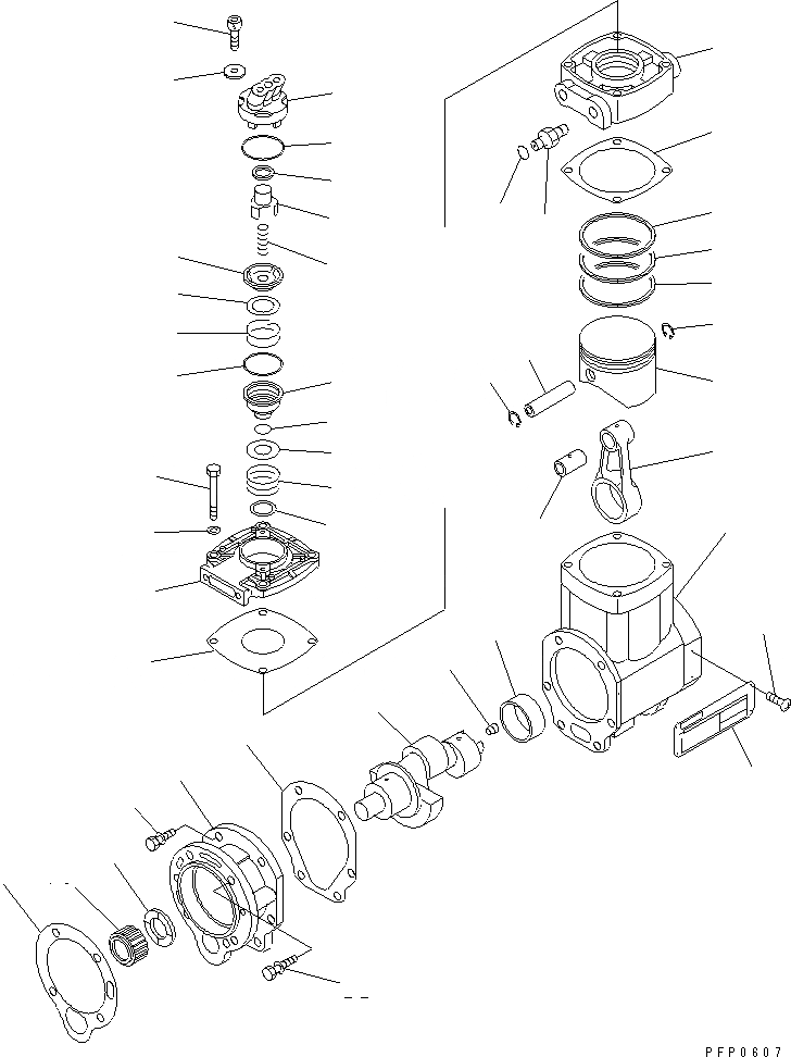 Схема запчастей Komatsu QSK19 - КОМПРЕССОР (ВНУТР. ЧАСТИ) ДВИГАТЕЛЬ