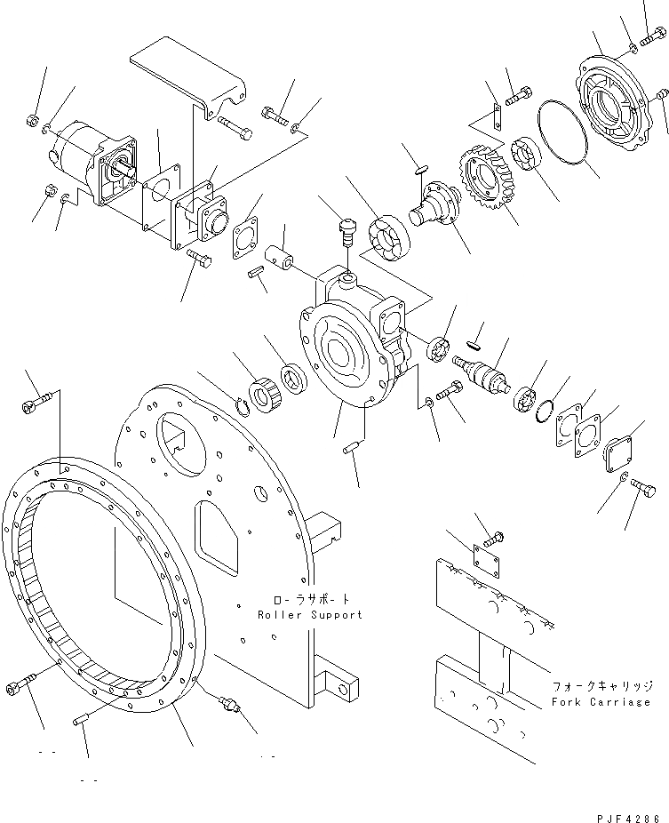 Схема запчастей Komatsu RFE156-1 - ВРАЩАЮЩ. ВИЛЫ (WORM ПРИВОД) ВРАЩАЮЩ. ВИЛЫ (ДЛЯ FREE VIEW ТРОЙН. МАЧТА)