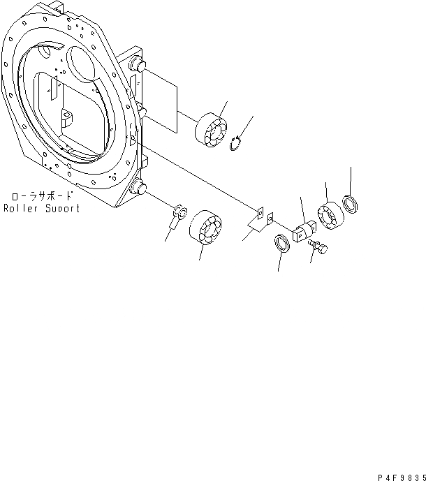 Схема запчастей Komatsu RFE409-1 - ВРАЩАЮЩ. ВИЛЫ (РОЛИК) (INTEGRAL ТИП) (ДЛЯ . TON И . TON) ВРАЩАЮЩ. ВИЛЫ (INTEGRAL ТИП) (ДЛЯ FV МАЧТА)