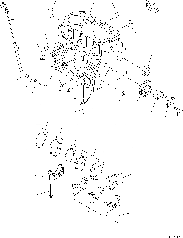 Схема запчастей Komatsu S3D84-2BA - БЛОК ЦИЛИНДРОВ БЛОК ЦИЛИНДРОВ
