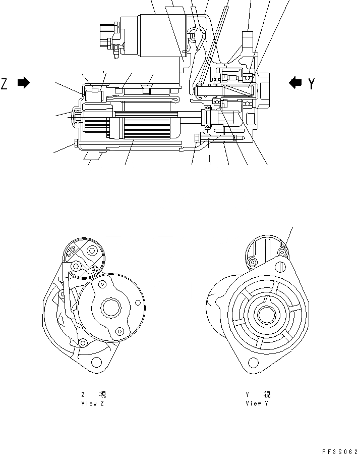 Схема запчастей Komatsu S3D84-2B - СТАРТЕР ЭЛЕКТРИКА