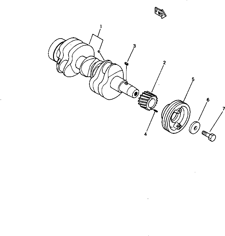 Схема запчастей Komatsu S3D84-2J - КОЛЕНВАЛ БЛОК ЦИЛИНДРОВ