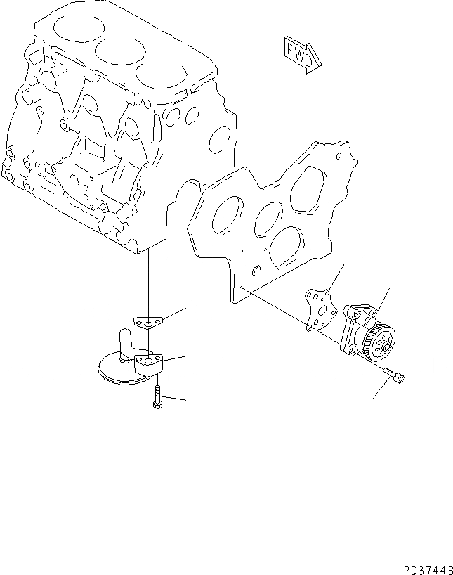 Схема запчастей Komatsu S3D84-2BA - СМАЗЫВ. НАСОС СИСТЕМА СМАЗКИ МАСЛ. СИСТЕМА