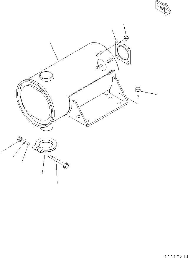 Схема запчастей Komatsu S3D84E-5P-BA - ГЛУШИТЕЛЬ ДВИГАТЕЛЬ