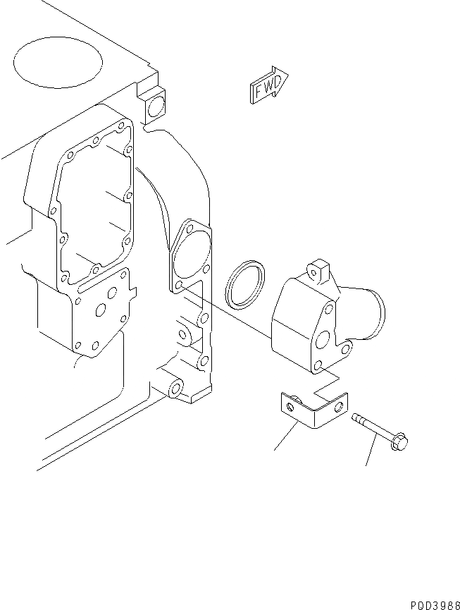 Схема запчастей Komatsu S4D102E-1E-Z - ВОДН. СОЕДИН-Е (ДЛЯ A И A ГЕНЕРАТОР)(№97-) ДВИГАТЕЛЬ