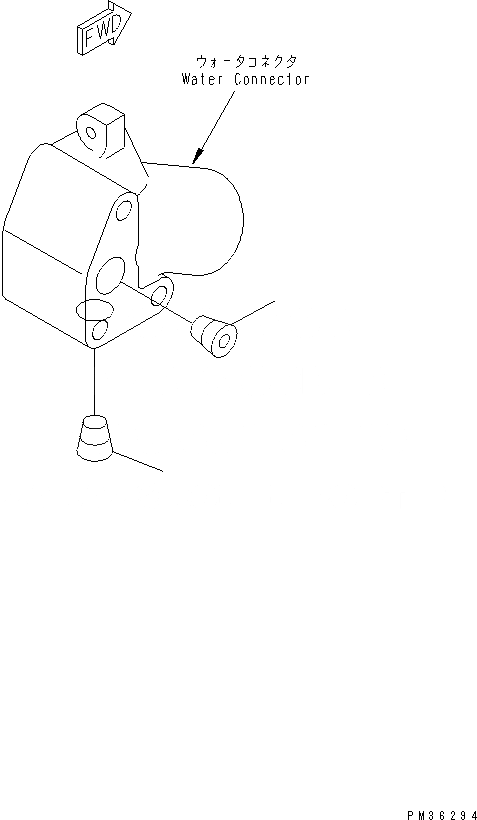 Схема запчастей Komatsu S4D102E-1E-T - ВОДН. СОЕДИН-Е ЗАГЛУШКА ДВИГАТЕЛЬ