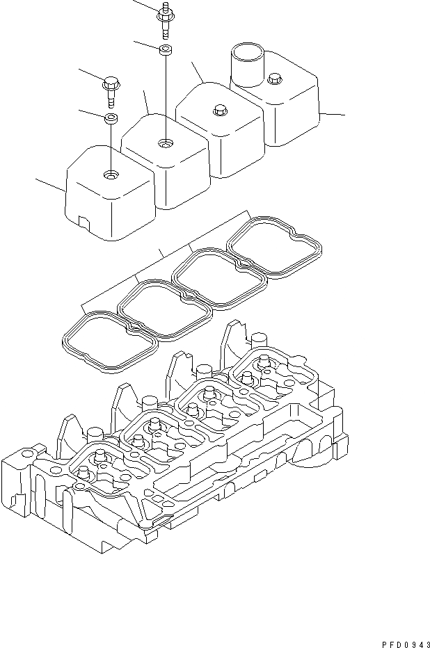 Схема запчастей Komatsu S4D102E-1G - КРЫШКА ГОЛОВКИ(№78-77) ДВИГАТЕЛЬ